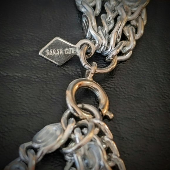 Sarah Coventry Necklace & Matching Chain Bracelet in Silver Tone - Picture 5 of 6